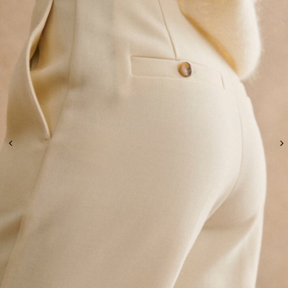 Sezane Damon Trousers Ecru - Size 2